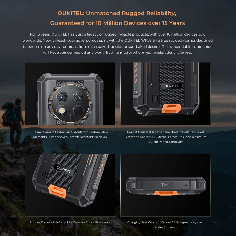 [HK Warehouse] Oukitel WP28 S IP68/IP69K Rugged Phone, 4GB+128GB, Fingerprint, 6.52 inch Unisoc T606 Octa-core, NFC, OTG, Network: 4G (Grey) - Other by OUKITEL | Online Shopping UK | buy2fix