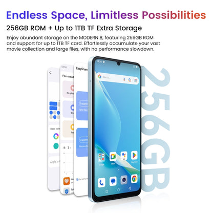 [HK Warehouse] Blackview Oscal MODERN 8, 8GB+256GB, Fingerprint Identification, 6.75 inch Android 13 Unisoc T616 Octa Core up to 2.2GHz, Network: 4G, OTG (Blue) - Blackview by Blackview | Online Shopping UK | buy2fix