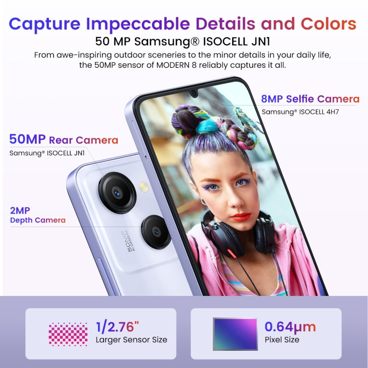 [HK Warehouse] Blackview Oscal MODERN 8, 8GB+256GB, Fingerprint Identification, 6.75 inch Android 13 Unisoc T616 Octa Core up to 2.2GHz, Network: 4G, OTG (Blue) - Blackview by Blackview | Online Shopping UK | buy2fix