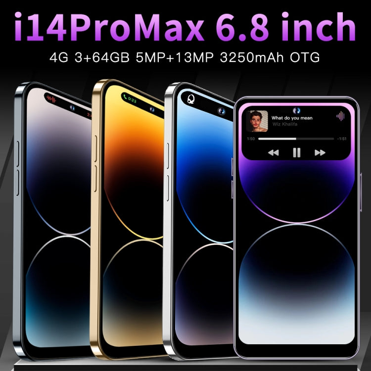 i14ProMax C58, 3GB+64GB, 6.8 inch Screen, Face Identification, Android 8.1 MMTK6737 Quad Core, OTG, Network: 4G (Dark Purple) -  by buy2fix | Online Shopping UK | buy2fix