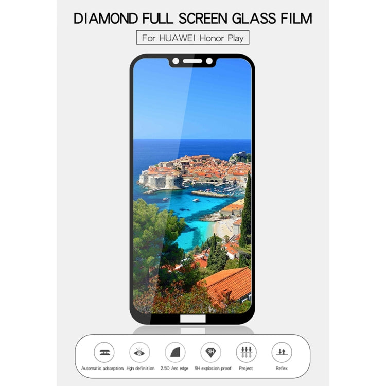 MOFI 9H Surface Hardness 2.5D Arc Edge Full Screen Tempered Glass Film for Huawei Honor Play(Black) - Honor Tempered Glass by MOFI | Online Shopping UK | buy2fix