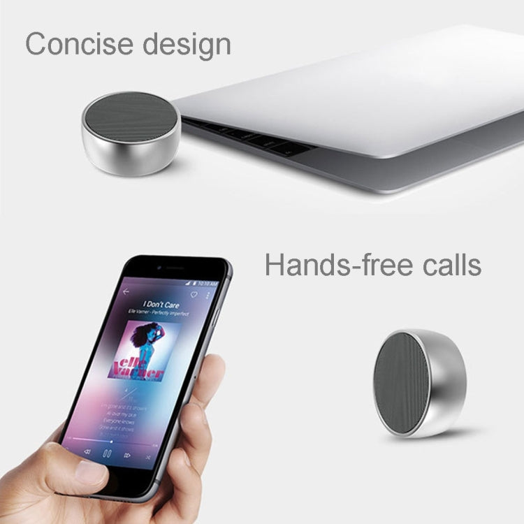 BS01 Portable Bluetooth Speaker, Support Hands-free Calls & TF Card & AUX IN(Silver) - Desktop Speaker by buy2fix | Online Shopping UK | buy2fix