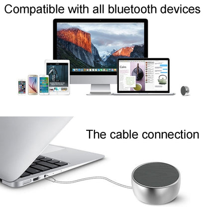 BS01 Portable Bluetooth Speaker, Support Hands-free Calls & TF Card & AUX IN(Silver) - Desktop Speaker by buy2fix | Online Shopping UK | buy2fix