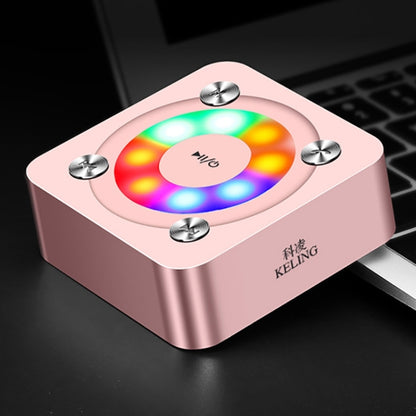 A9 Portable Bluetooth Stereo Speaker with Built-in MIC & Light, Support Hands-free Calls & TF Card & AUX IN, Bluetooth Distance: 10m(Rose Gold) - Desktop Speaker by buy2fix | Online Shopping UK | buy2fix