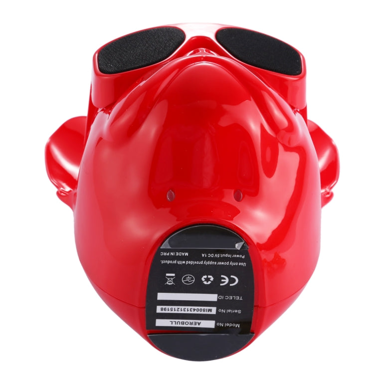 AEROBULL Bulldog Fashion Portable Bluetooth Wireless Stereo Speaker, Support Aux Input & TF Card, For Mobile Phones / Tablets / Laptops, Support TF Card & AUX Input, Bluetooth Distance: 10m(Red) - Desktop Speaker by buy2fix | Online Shopping UK | buy2fix