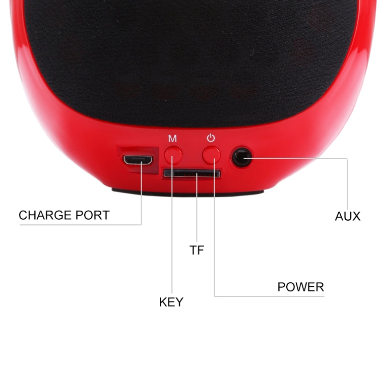 AEROBULL Bulldog Fashion Portable Bluetooth Wireless Stereo Speaker, Support Aux Input & TF Card, For Mobile Phones / Tablets / Laptops, Support TF Card & AUX Input, Bluetooth Distance: 10m(Red) - Desktop Speaker by buy2fix | Online Shopping UK | buy2fix