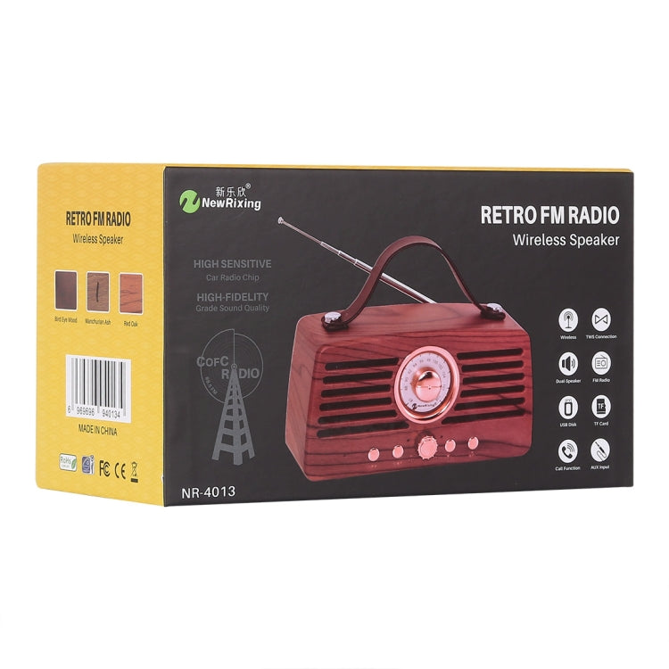 NewRixing NR-4013 Retro Manchurian Ash Texture Hand Wireless FM Speaker with Call Function, Support TF Card & U Disk - Desktop Speaker by NewRixing | Online Shopping UK | buy2fix