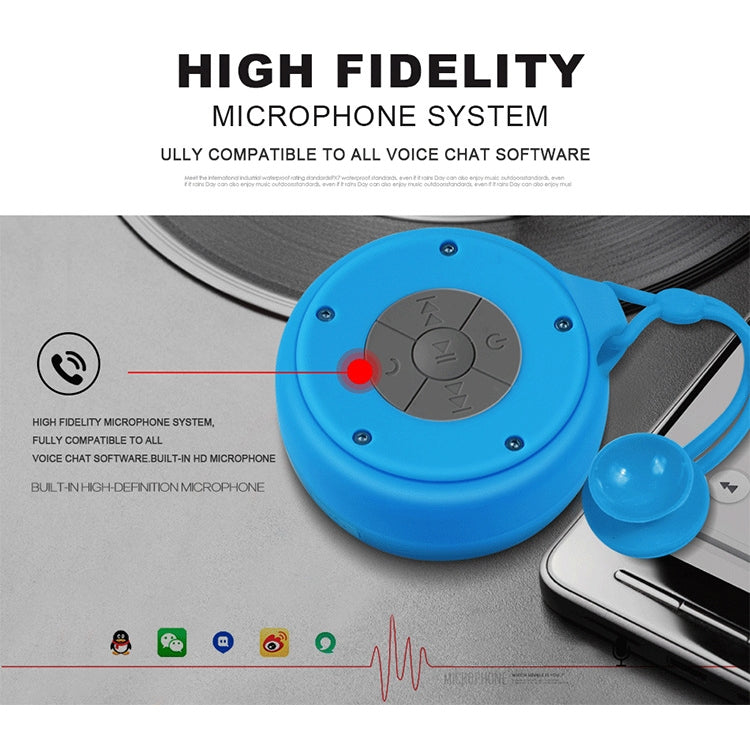 Q50 Suction Cup Waterproof Bluetooth Speaker for Bathroom (Blue) - Waterproof Speaker by buy2fix | Online Shopping UK | buy2fix