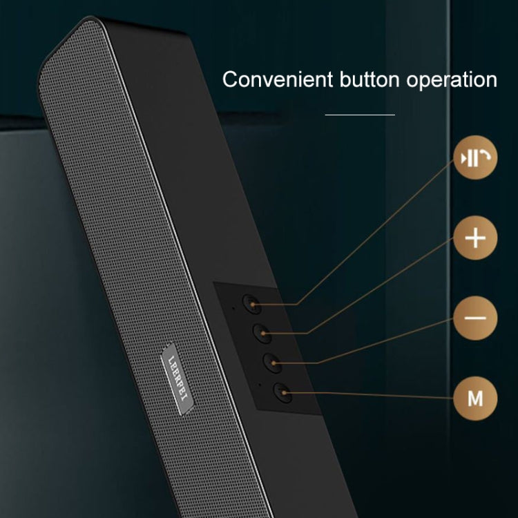 LEERFEI E91 10W Long Bar Shape Dual-speaker Multimedia Radio Bluetooth Audio, Support TF Card / U Disk / 3.5mm AUX, Support TF Card / U Disk / 3.5mm AUX(Black) - Desktop Speaker by buy2fix | Online Shopping UK | buy2fix