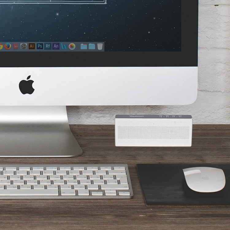 YM370 Multifunctional Bluetooth Speaker with Mic, Support Hands-free Calls & TF Card(Grey) - Desktop Speaker by buy2fix | Online Shopping UK | buy2fix