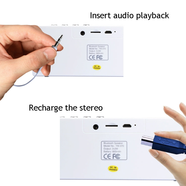 YM370 Multifunctional Bluetooth Speaker with Mic, Support Hands-free Calls & TF Card(Rose Gold) - Desktop Speaker by buy2fix | Online Shopping UK | buy2fix