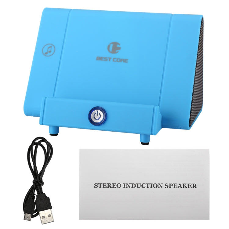 SY317A Portable Phone Stand Wireless Induction Stereo Speaker, Support Hands-free Calls & AUX IN(Blue) - Desktop Speaker by buy2fix | Online Shopping UK | buy2fix