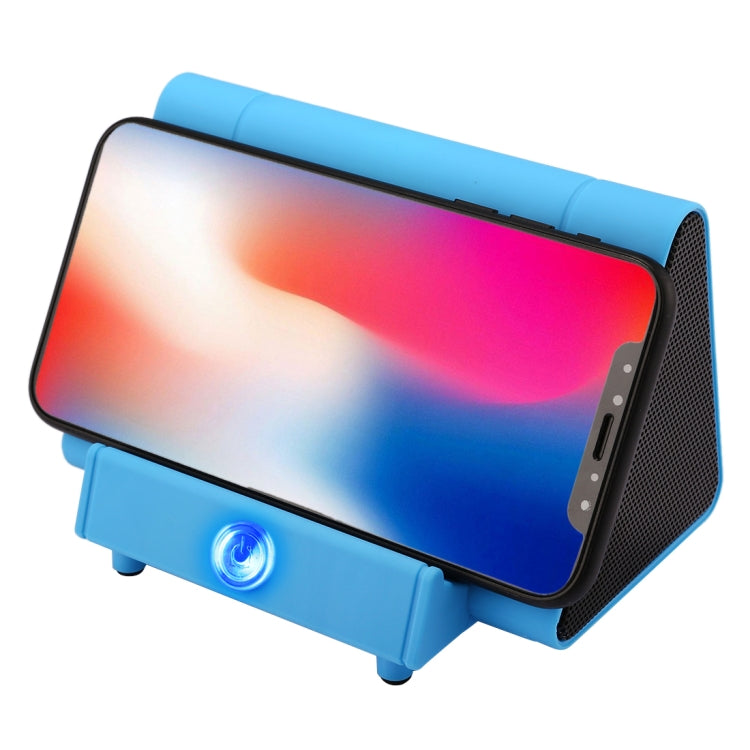 SY317A Portable Phone Stand Wireless Induction Stereo Speaker, Support Hands-free Calls & AUX IN(Blue) - Desktop Speaker by buy2fix | Online Shopping UK | buy2fix