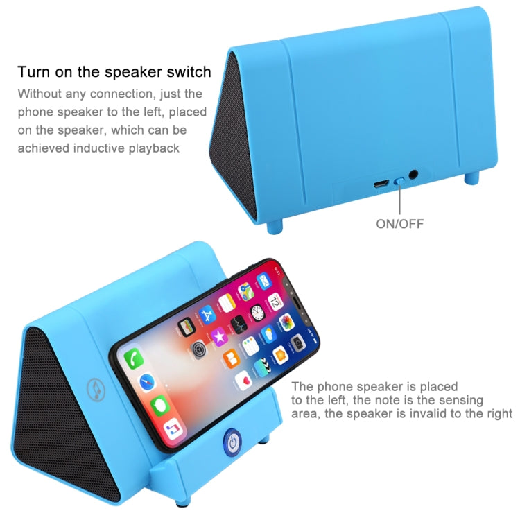 SY317A Portable Phone Stand Wireless Induction Stereo Speaker, Support Hands-free Calls & AUX IN(Blue) - Desktop Speaker by buy2fix | Online Shopping UK | buy2fix