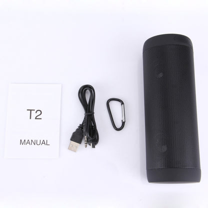T2 3ATM Waterproof Portable Bluetooth Stereo Speaker, with Built-in MIC & LED & Hanging Hook, Support Hands-free Calls & TF Card, Bluetooth Distance: 10m(Black) - Waterproof Speaker by buy2fix | Online Shopping UK | buy2fix