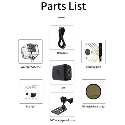 SQ28 1080P Mini Waterproof HD Smart Camera, Support Night Vision by buy2fix