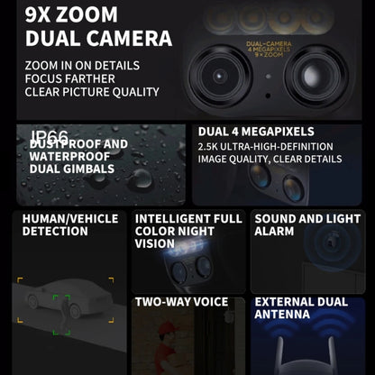 Original Xiaomi CW700S Outdoor Camera 4MP Full Color Night Vision WiFi Camera, US Plug - Wireless Camera by Xiaomi | Online Shopping UK | buy2fix
