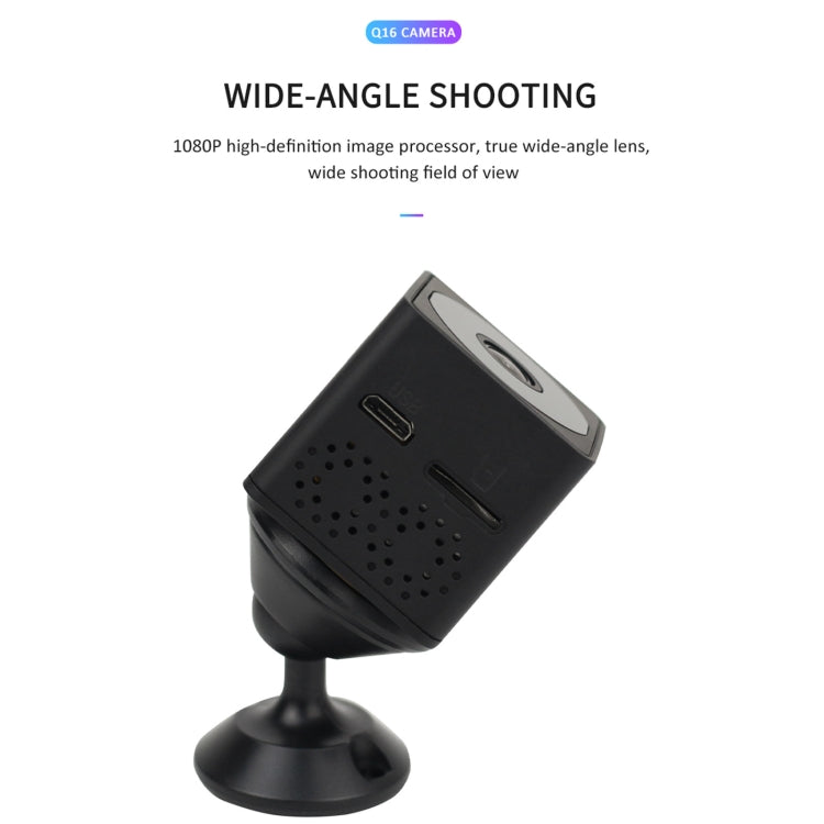 Q16 Mini WiFi Wireless Network Action Camera Wide-angle Recorder with Night Vision and Motion Detection (Black) - Mini Camera by buy2fix | Online Shopping UK | buy2fix