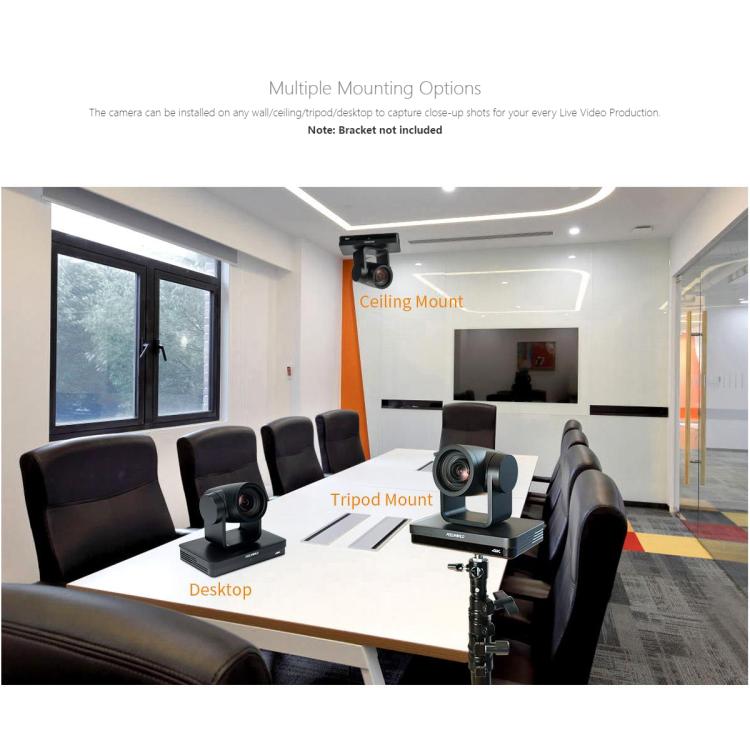 FEELWORLD UHD4K12X 4K PTZ Camera 12X Optical Zoom, Auto Focus SDI HDMI USB IP Remote Control (UK Plug) - HD Camera by FEELWORLD | Online Shopping UK | buy2fix