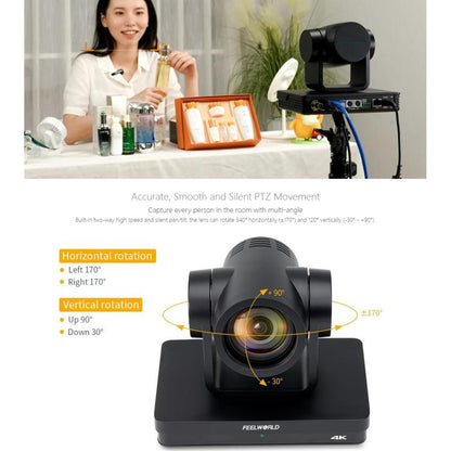 FEELWORLD UHD4K12X 4K PTZ Camera 12X Optical Zoom, Auto Focus SDI HDMI USB IP Remote Control (AU Plug) - HD Camera by FEELWORLD | Online Shopping UK | buy2fix