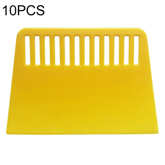 10 PCS Plastic Scraper for Wallpapering, Automotive Glass Foil, Pancakes ，Decorating Tool(Yellow)