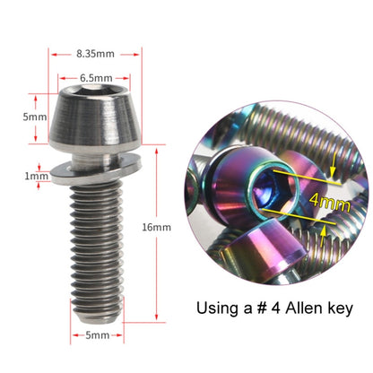 TOSEEK Bicycle Handlebar Stem Screw Titanium Alloy M5x16mm Mountain Bike  Fixed Gear Handlebar Stem Screw with Gasket (Titanium Color) - Bicycle Grips by TOSEEK | Online Shopping UK | buy2fix