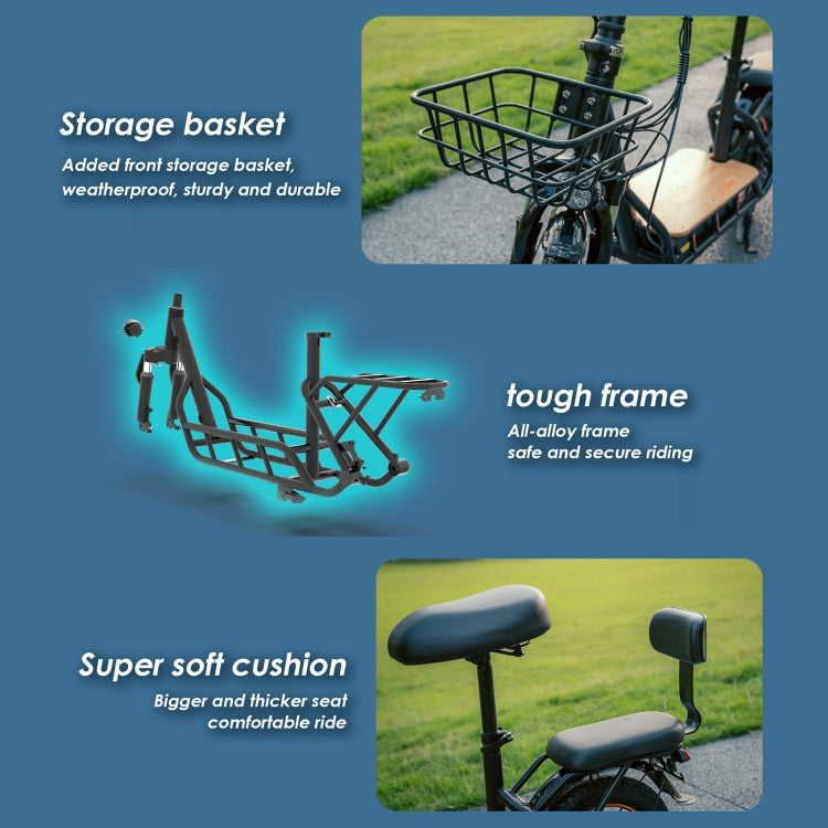 KuKirin C1 Pro 500W 48V 26Ah Electric Offroad Scooter with 14 inch Tires & Rear Seat, EU Plug - Electric Scooters by Kukirin | Online Shopping UK | buy2fix