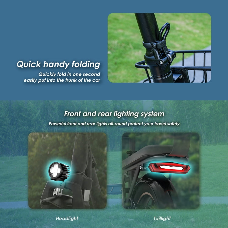 KuKirin C1 Pro 500W 48V 26Ah Electric Offroad Scooter with 14 inch Tires & Rear Seat, EU Plug - Electric Scooters by Kukirin | Online Shopping UK | buy2fix