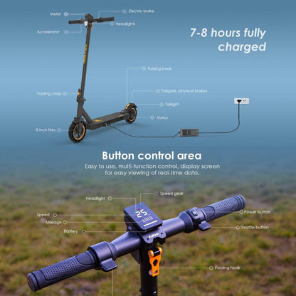 Kukirin S1 Max 350W Three-speed Folding Electric Offroad Scooter with 8 inch Honeycomb Tires - Electric Scooters by Kukirin | Online Shopping UK | buy2fix