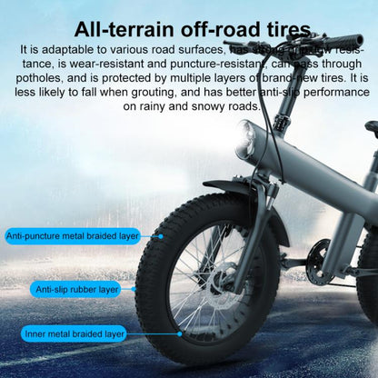 Q3 250W All-terrain Off-road Electric Bicycle with 20 inch Tires, EU Plug (Iron Black) - Electric Bicycles by buy2fix | Online Shopping UK | buy2fix