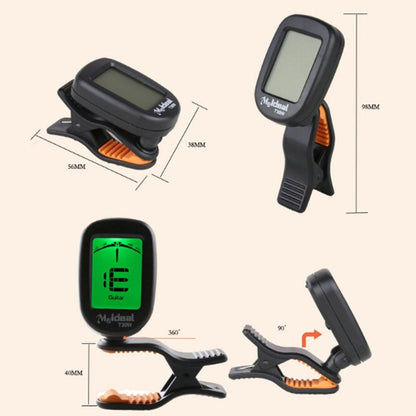 Guitar Tuner Clip on-Accurate Chromatic, Acoustic Guitar Bass Banjo Violin Ukulele Tuner - Guitar Tuner Accessories by buy2fix | Online Shopping UK | buy2fix