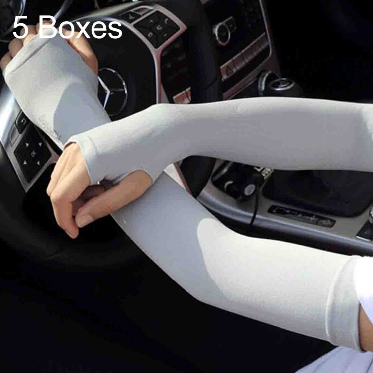 5 Boxes New Style Ice Silk Sleeves Fresh and Cool UV Protection Oversleeve, Open Fingers Style(Grey) - Protective Gear by buy2fix | Online Shopping UK | buy2fix