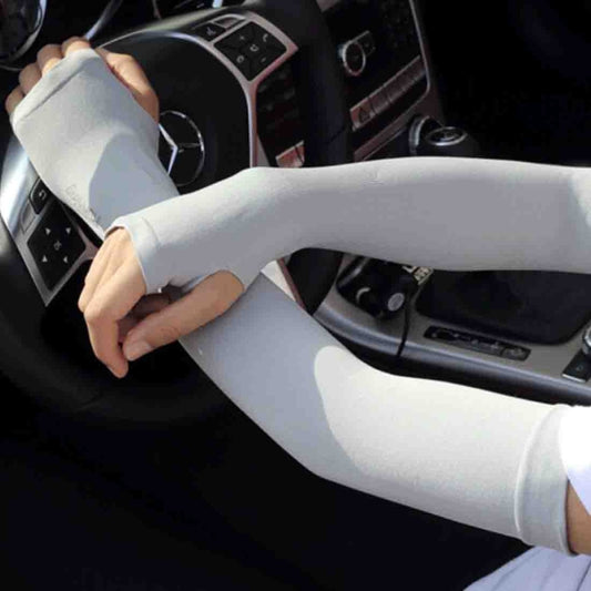 5 Boxes New Style Ice Silk Sleeves Fresh and Cool UV Protection Oversleeve, Open Fingers Style(Grey) - Protective Gear by buy2fix | Online Shopping UK | buy2fix