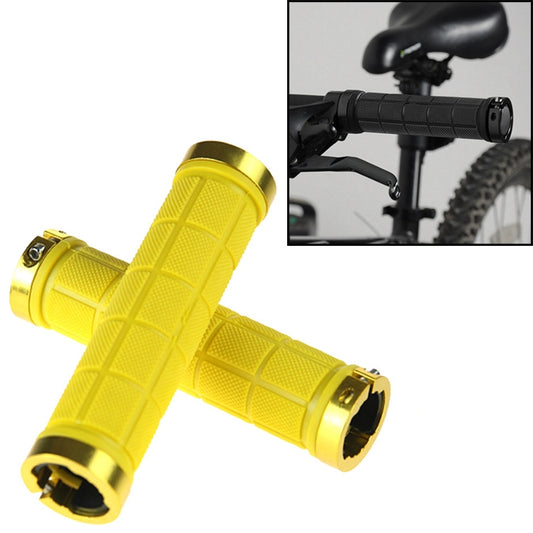 BaseCamp BC-607 1 Pair Bicycle MTB Bike Lock-on Rubber Handlebar Grips (Yellow) - Bicycle Grips by buy2fix | Online Shopping UK | buy2fix