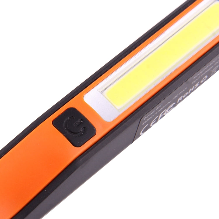 100LM High Brightness Pen Shape Work Light / Flashlight, White Light, COB LED 2-Modes with 90 Degree Rotatable Magnetic Pen Clip(Orange) - LED Flashlight by buy2fix | Online Shopping UK | buy2fix