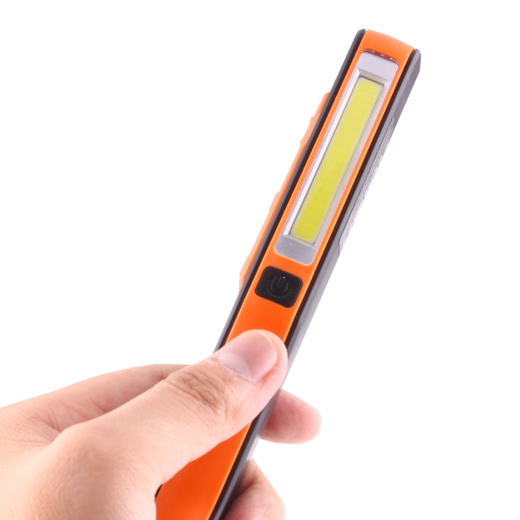 100LM High Brightness Pen Shape Work Light / Flashlight, White Light, COB LED 2-Modes with 90 Degree Rotatable Magnetic Pen Clip(Orange) - LED Flashlight by buy2fix | Online Shopping UK | buy2fix