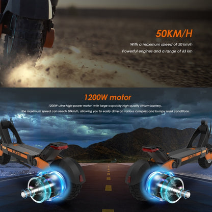 Kukirin G3 10 inch Tires 1200W 52V 18AH Three-speed Folding Electric Offroad Scooter with LED Display - Electric Scooters by Kukirin | Online Shopping UK | buy2fix