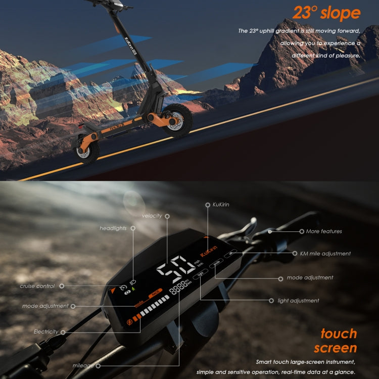 Kukirin G3 10 inch Tires 1200W 52V 18AH Three-speed Folding Electric Offroad Scooter with LED Display - Electric Scooters by Kukirin | Online Shopping UK | buy2fix