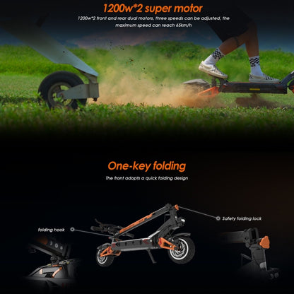 Kukirin G3 Pro 10 inch Tires 2400W 52V 23.4AH Three-speed Folding Electric Offroad Scooter with LED Display - Electric Scooters by Kukirin | Online Shopping UK | buy2fix