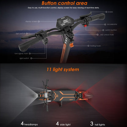 Kukirin G3 Pro 10 inch Tires 2400W 52V 23.4AH Three-speed Folding Electric Offroad Scooter with LED Display - Electric Scooters by Kukirin | Online Shopping UK | buy2fix