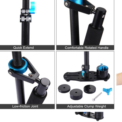 PULUZ 38.5-61cm Carbon Fibre Handheld Stabilizer for DSLR & DV Digital Video & Cameras, Load Range: 0.5-3kg(Blue) - Camera Stabilizer by PULUZ | Online Shopping UK | buy2fix