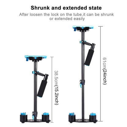 PULUZ 38.5-61cm Carbon Fibre Handheld Stabilizer for DSLR & DV Digital Video & Cameras, Load Range: 0.5-3kg(Blue) - Camera Stabilizer by PULUZ | Online Shopping UK | buy2fix