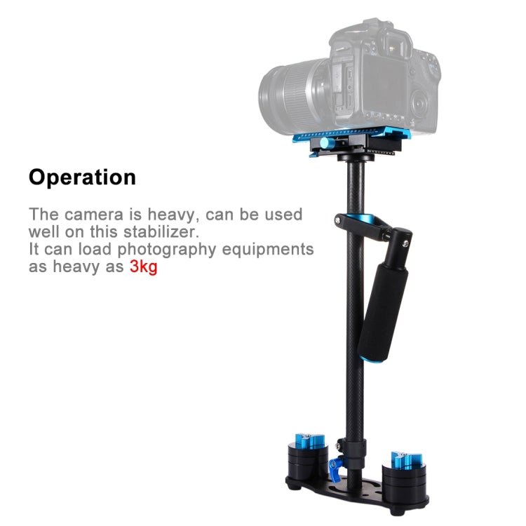 PULUZ 38.5-61cm Carbon Fibre Handheld Stabilizer for DSLR & DV Digital Video & Cameras, Load Range: 0.5-3kg(Blue) - Camera Stabilizer by PULUZ | Online Shopping UK | buy2fix