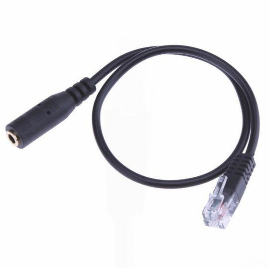 Jack 3,5 mm vers RJ9 PC/téléphones mobiles, câble convertisseur adaptateur casque vers téléphone de bureau, longueur : 38 cm (noir)