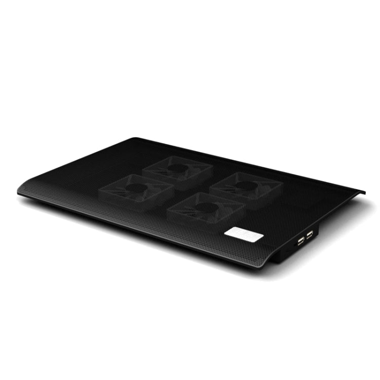 NUOXI L112A Four Fans Adjustable Speed Silent Notebook Computer Cooling Base USB Cooler Pad with 2 x USB Ports(Black) - Cooling Pads by NUOXI | Online Shopping UK | buy2fix