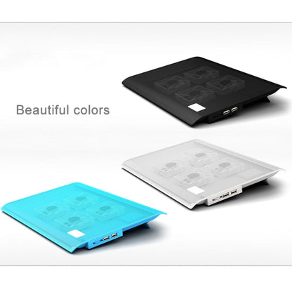 NUOXI L112A Four Fans Adjustable Speed Silent Notebook Computer Cooling Base USB Cooler Pad with 2 x USB Ports(Black) - Cooling Pads by NUOXI | Online Shopping UK | buy2fix