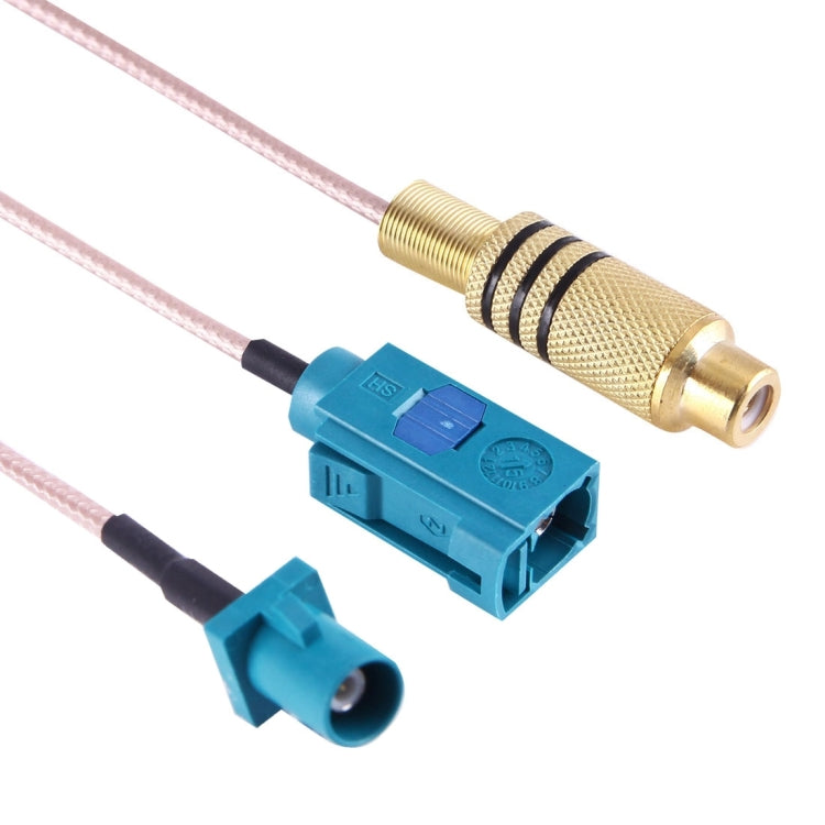 15cm RCA Female to  FAKRA Male + FAKRA Z Type Female RG316 Cable with Spring - Connectors by buy2fix | Online Shopping UK | buy2fix