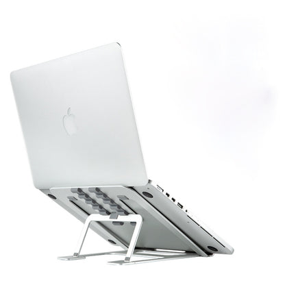 Laptop Height Extender Holder Stand Folding Portable Computer Heat Dissipation Bracket, Size: 22.3x23.5x1.3cm (Silver) - MacBook Holder by buy2fix | Online Shopping UK | buy2fix