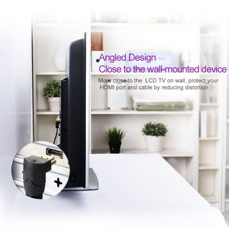 30cm 4K*2K HDMI 2.0 Version High Speed 270 Degree Right Angle HDMI Male to 270 Degree Right Angle HDMI Male Cable with Ethernet(Black) - Cable by buy2fix | Online Shopping UK | buy2fix