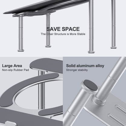 R-JUST BJ03 Universal Detachable Bench Shape Aluminum Alloy Angle Adjustable Laptop Stand - MacBook Holder by R-JUST | Online Shopping UK | buy2fix